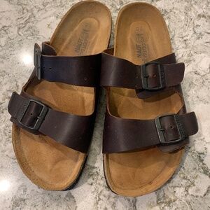 Men's Naot Brown Leather Santa Barbara Sandals--Size 43